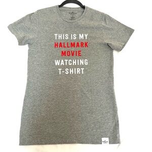 HALLMARK Movie Watching Shirt M Graphic Tee Romantic Comedy Love Casual